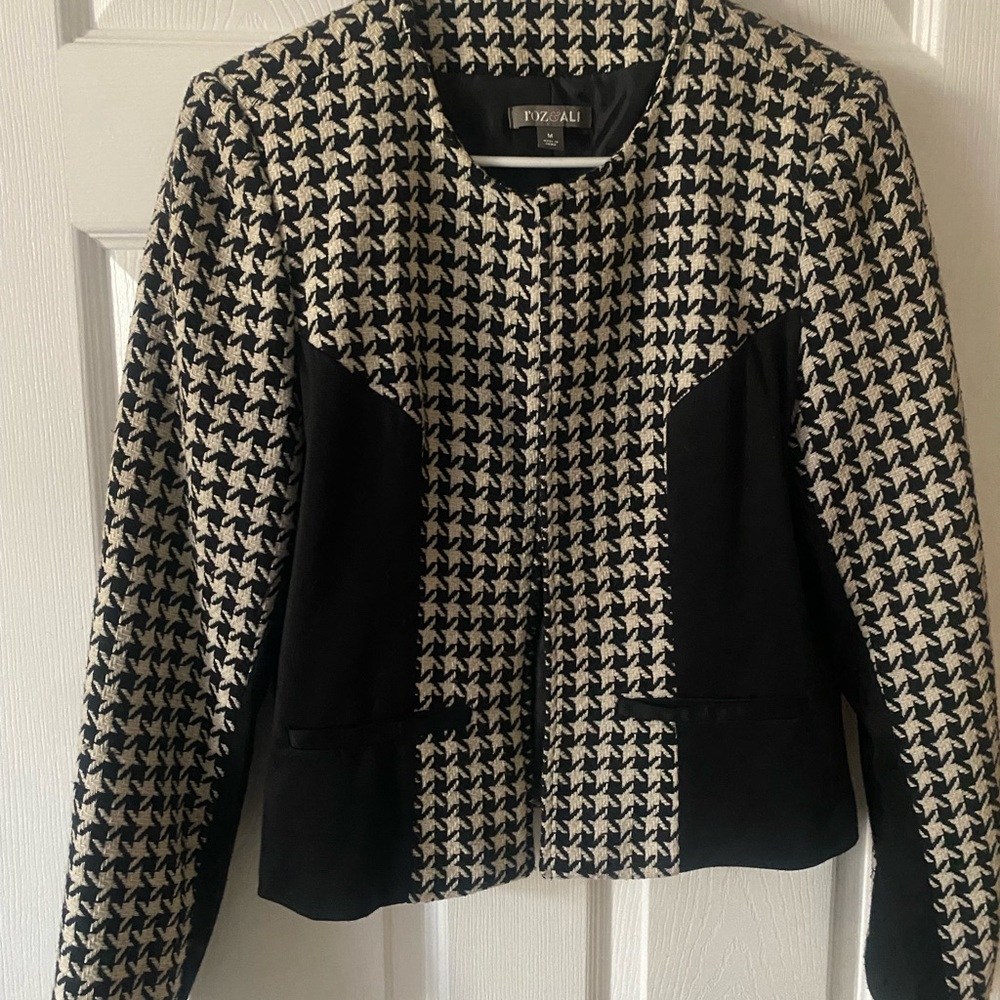Black and White Houndstooth Jacket